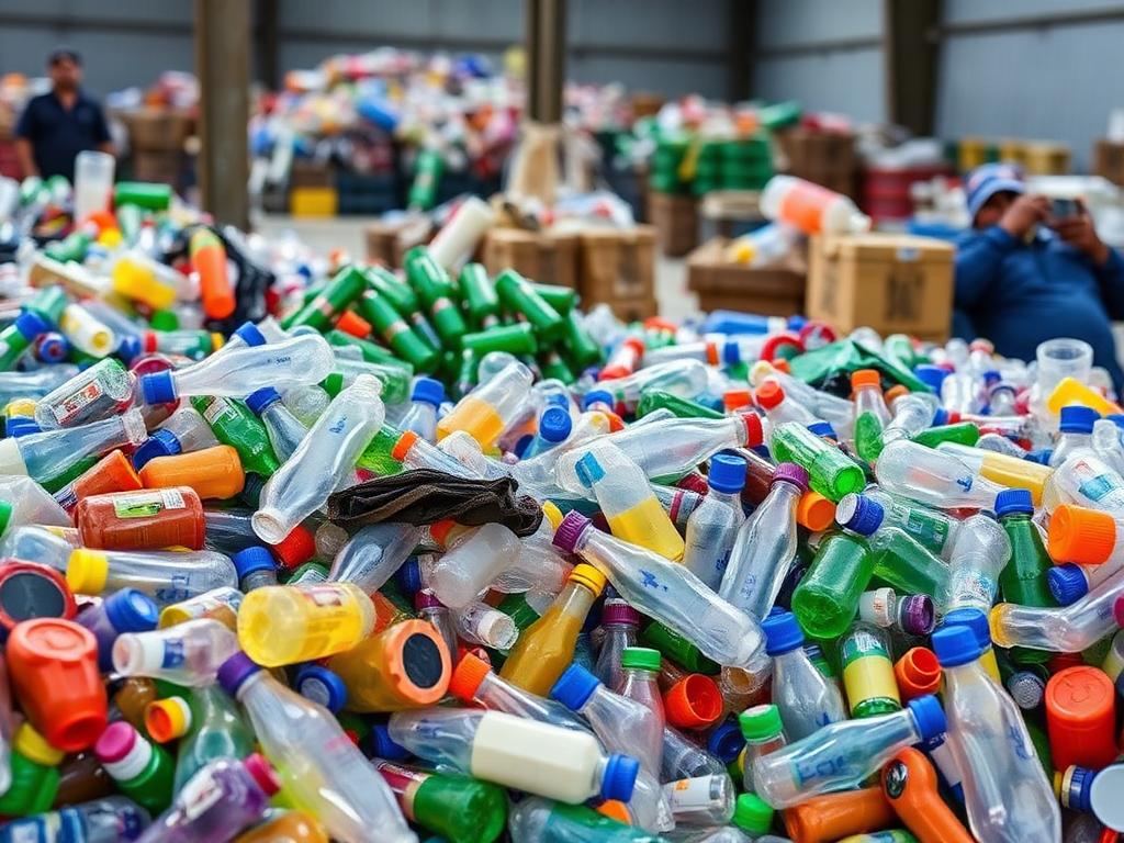 Sorted plastic waste ready for processing